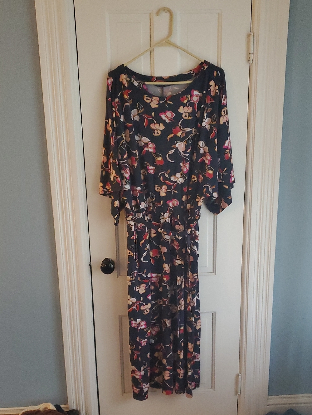 Garnet Hill Navy Floral Maxi Dress- XL